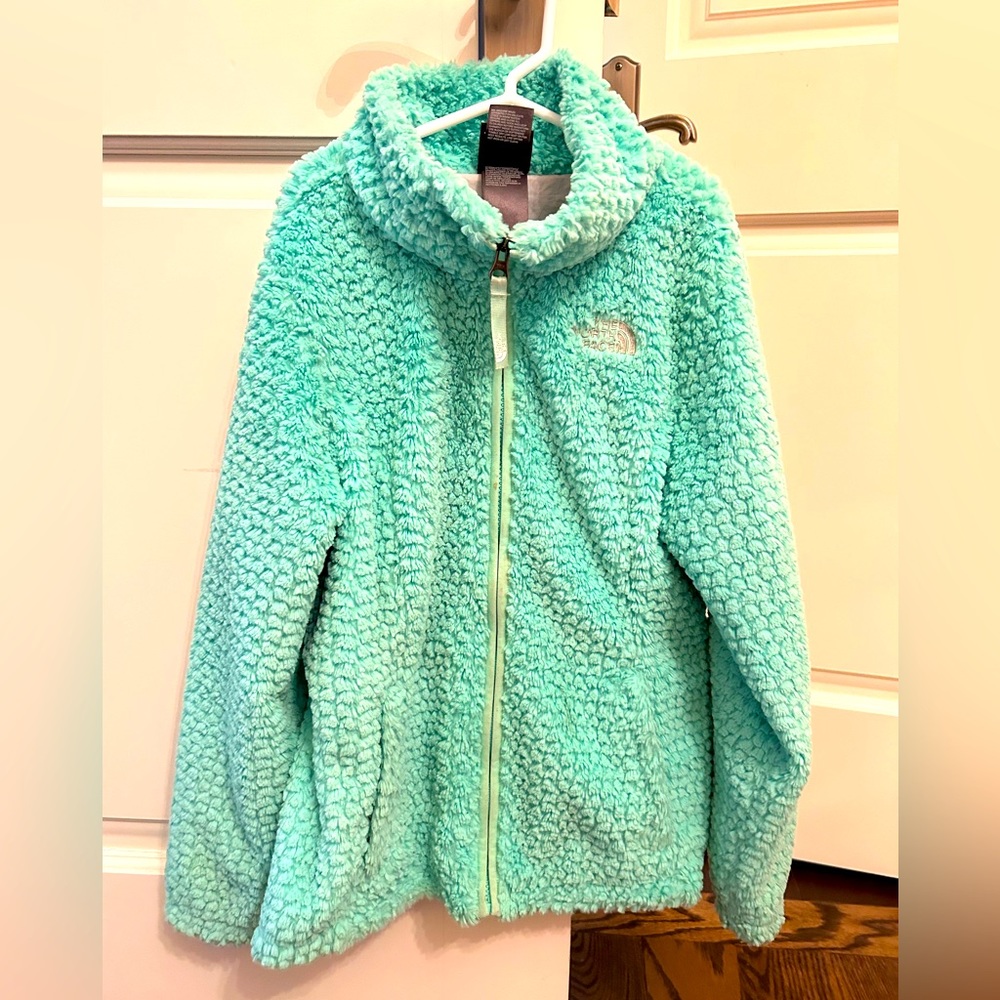 The North Face aqua Fleece jacket with lining.